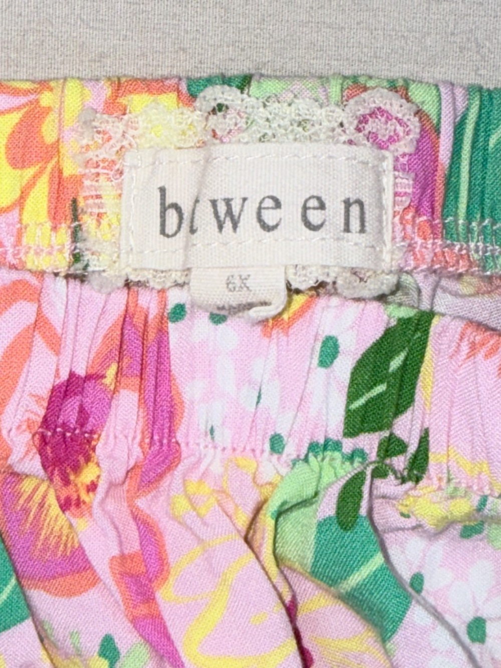 BTween Girls Pink Floral Tiered Skirt - Size 6X EUC - Picture 2 of 3